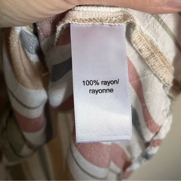 Maurices Multi Striped Button Front V Neck Short Sleeve Blouse XXL - Picture 8 of 10